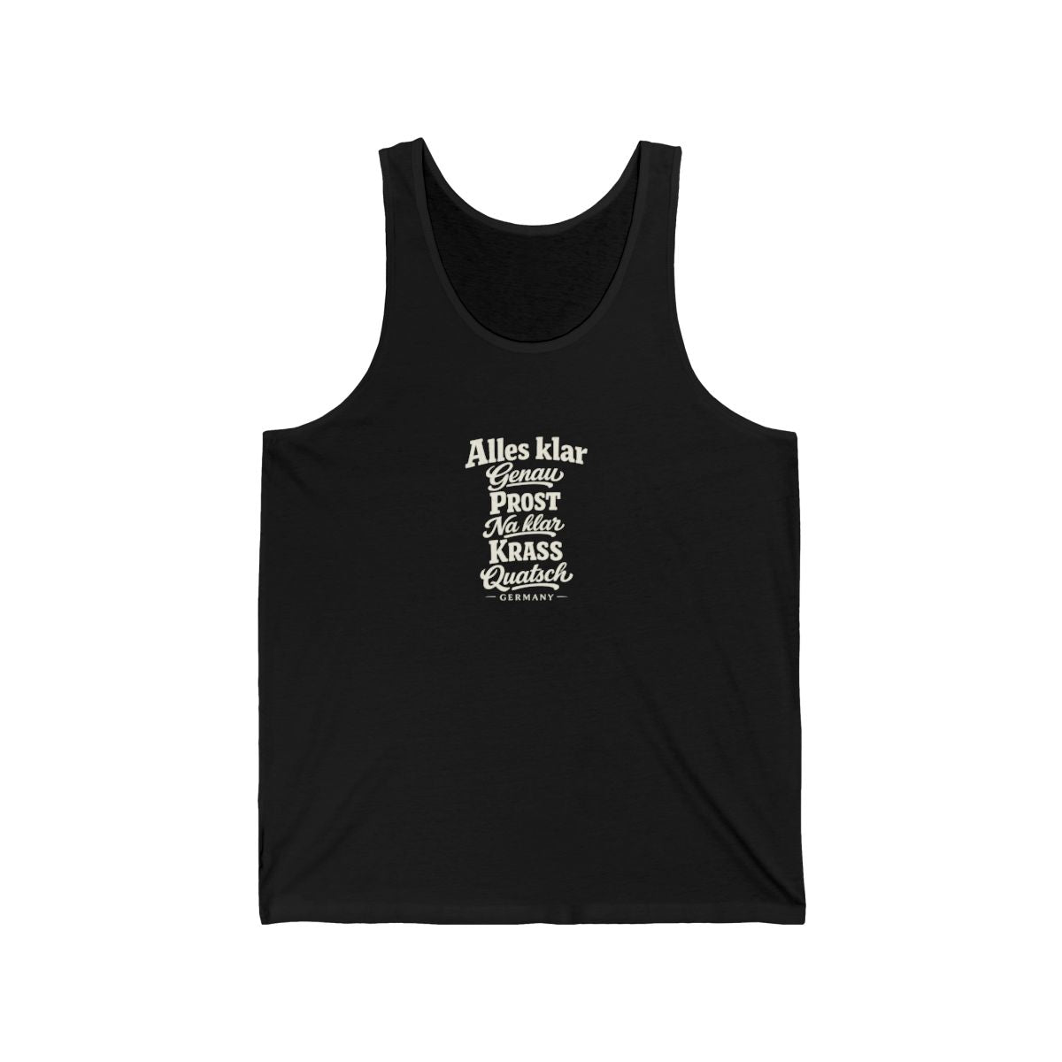 Germany local slang men's tank top — typographic sayings design | Nameshi Destinations (view 3)