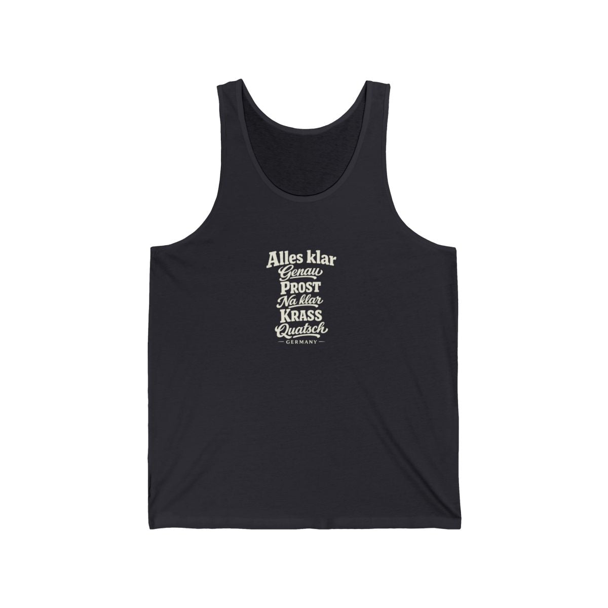 Germany local slang men's tank top — typographic sayings design | Nameshi Destinations (view 5)