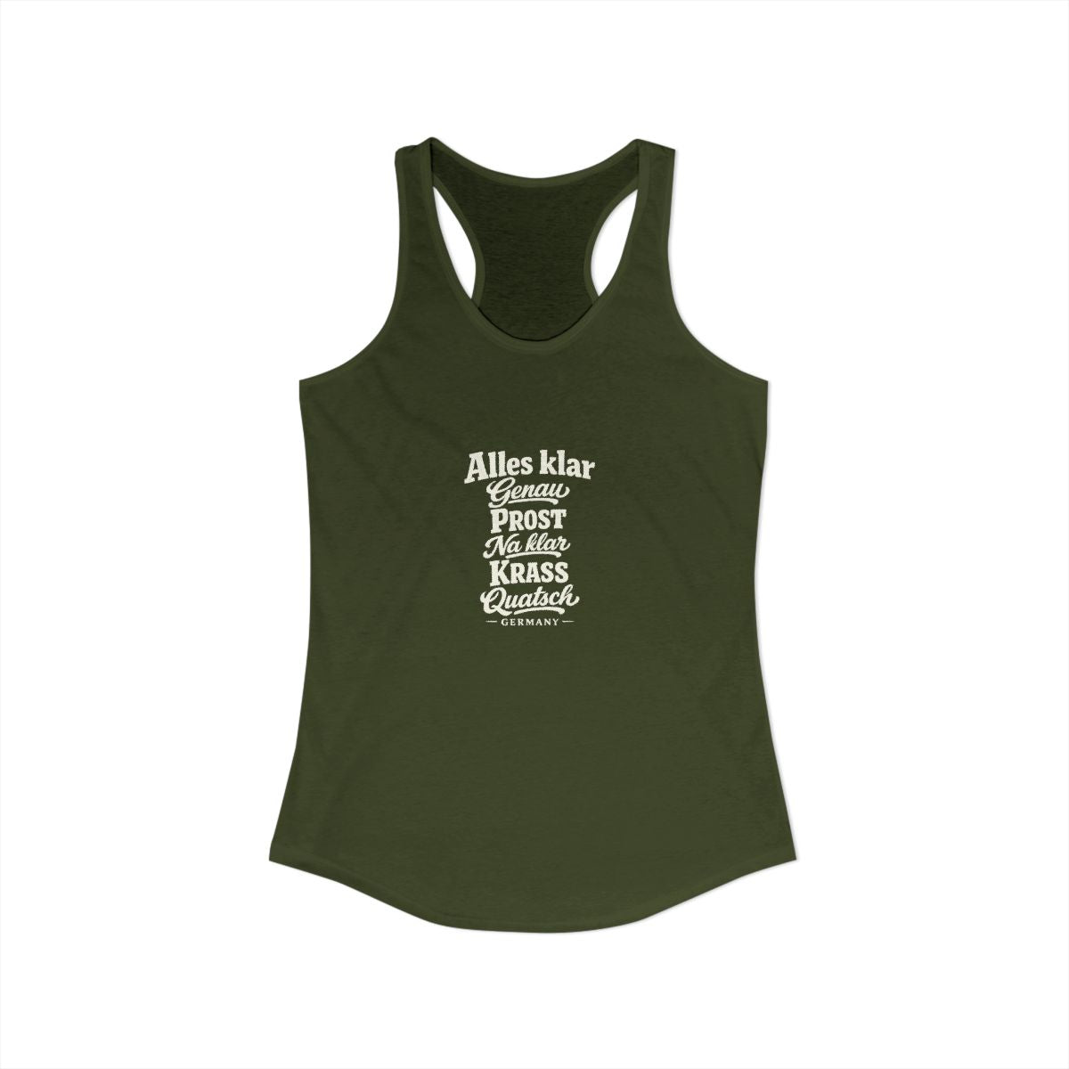 Germany local slang women's tank top — typographic sayings design | Nameshi Destinations (view 11)