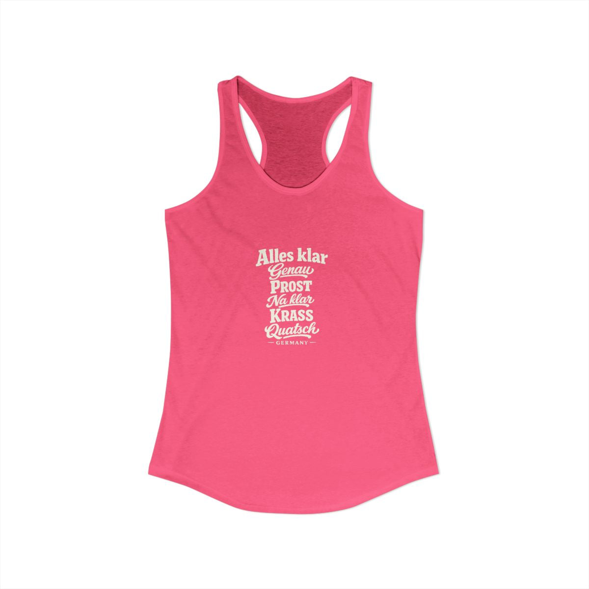 Germany local slang women's tank top — typographic sayings design | Nameshi Destinations (view 3)