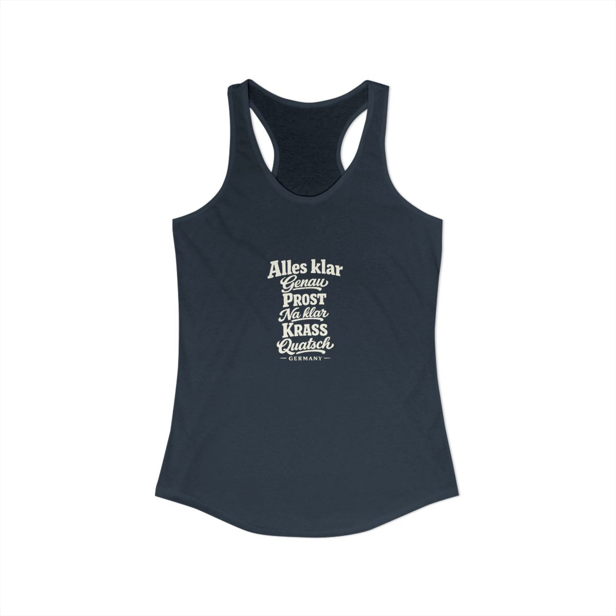 Germany local slang women's tank top — typographic sayings design | Nameshi Destinations (view 5)
