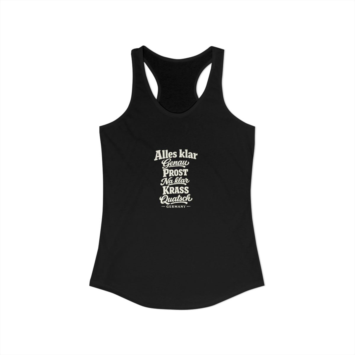 Germany local slang women's tank top — typographic sayings design | Nameshi Destinations (view 1)