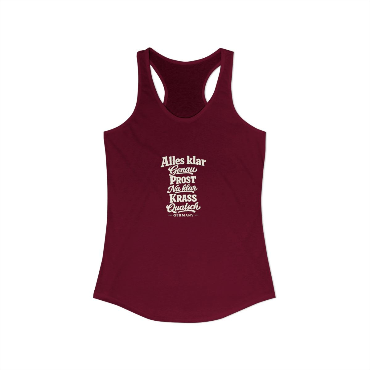 Germany local slang women's tank top — typographic sayings design | Nameshi Destinations (view 27)