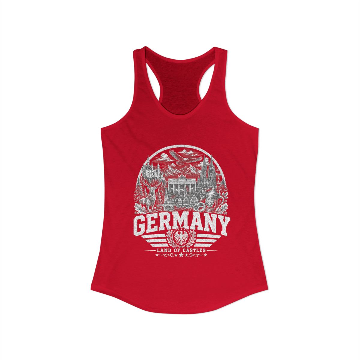 Germany Women's Tank Top — Solid Red (front)