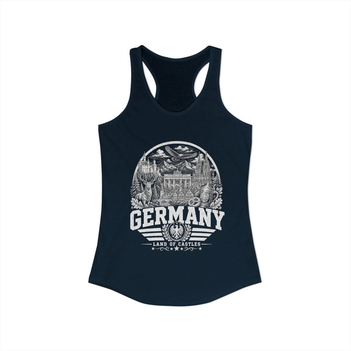 Germany Women's Tank Top — Solid Midnight Navy (front)