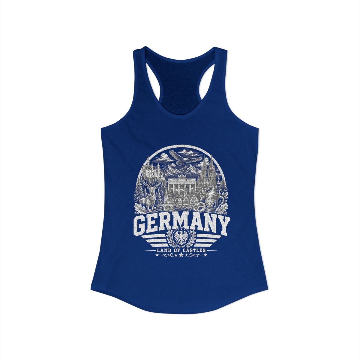 Germany Women's Tank Top — Solid Royal (front)