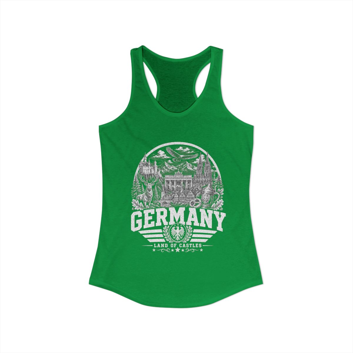Germany Women's Tank Top — Solid Kelly Green (front)