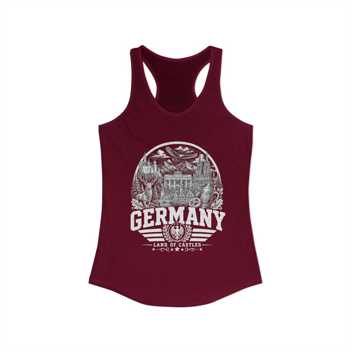 Germany Women's Tank Top — Solid Cardinal Red (front)