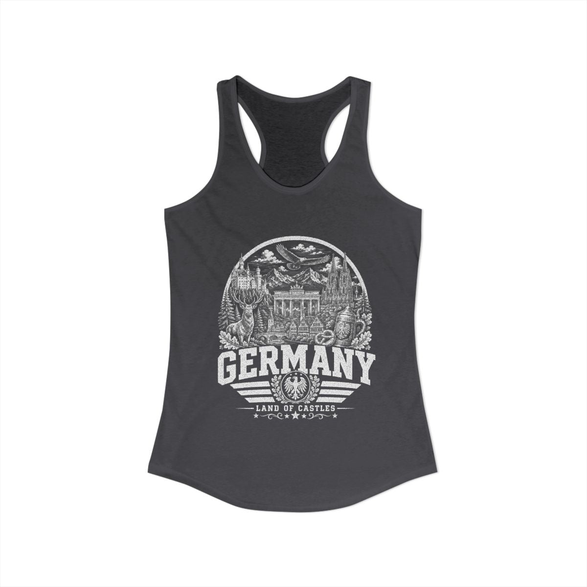 Germany Women's Tank Top — Solid Dark Gray (front)