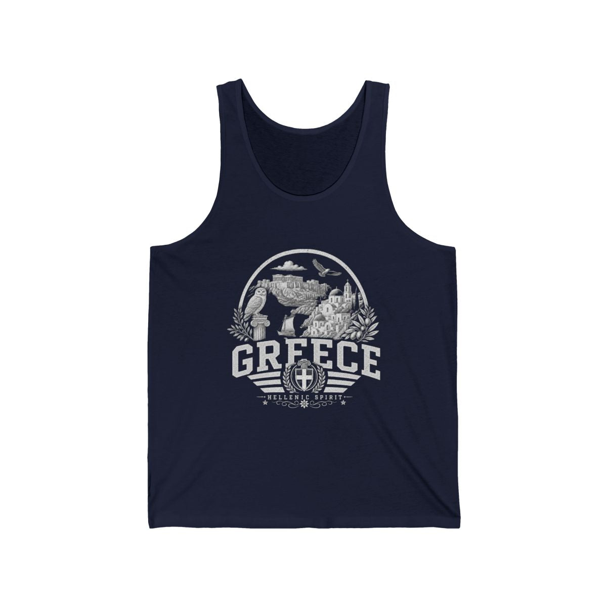 Greece Men's Tank Top — Navy (front)