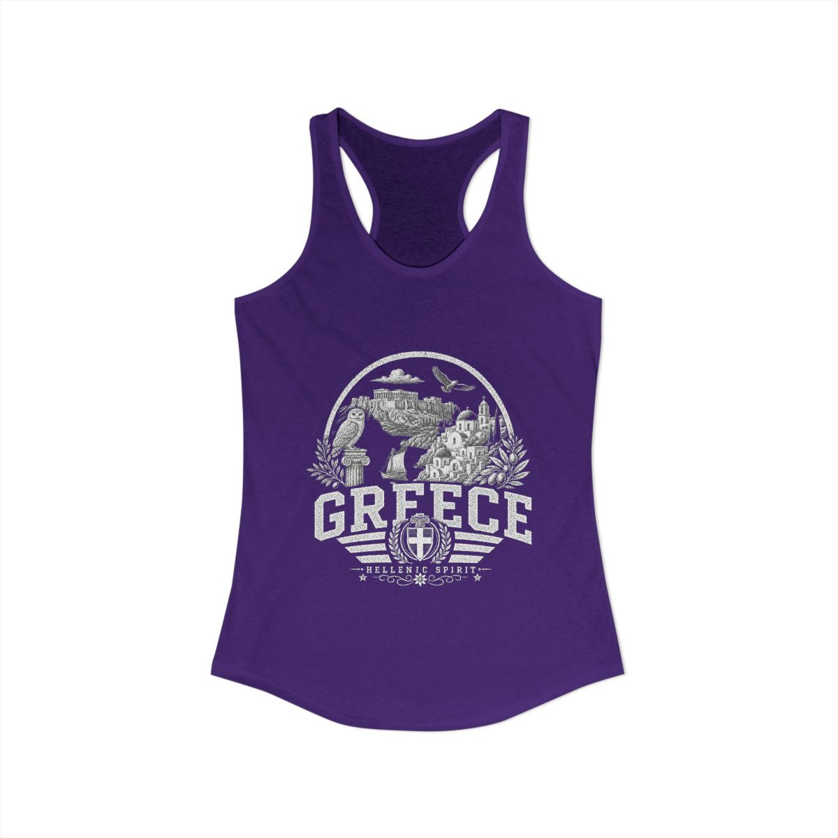 Greece Women's Tank Top — Solid Purple Rush (front)