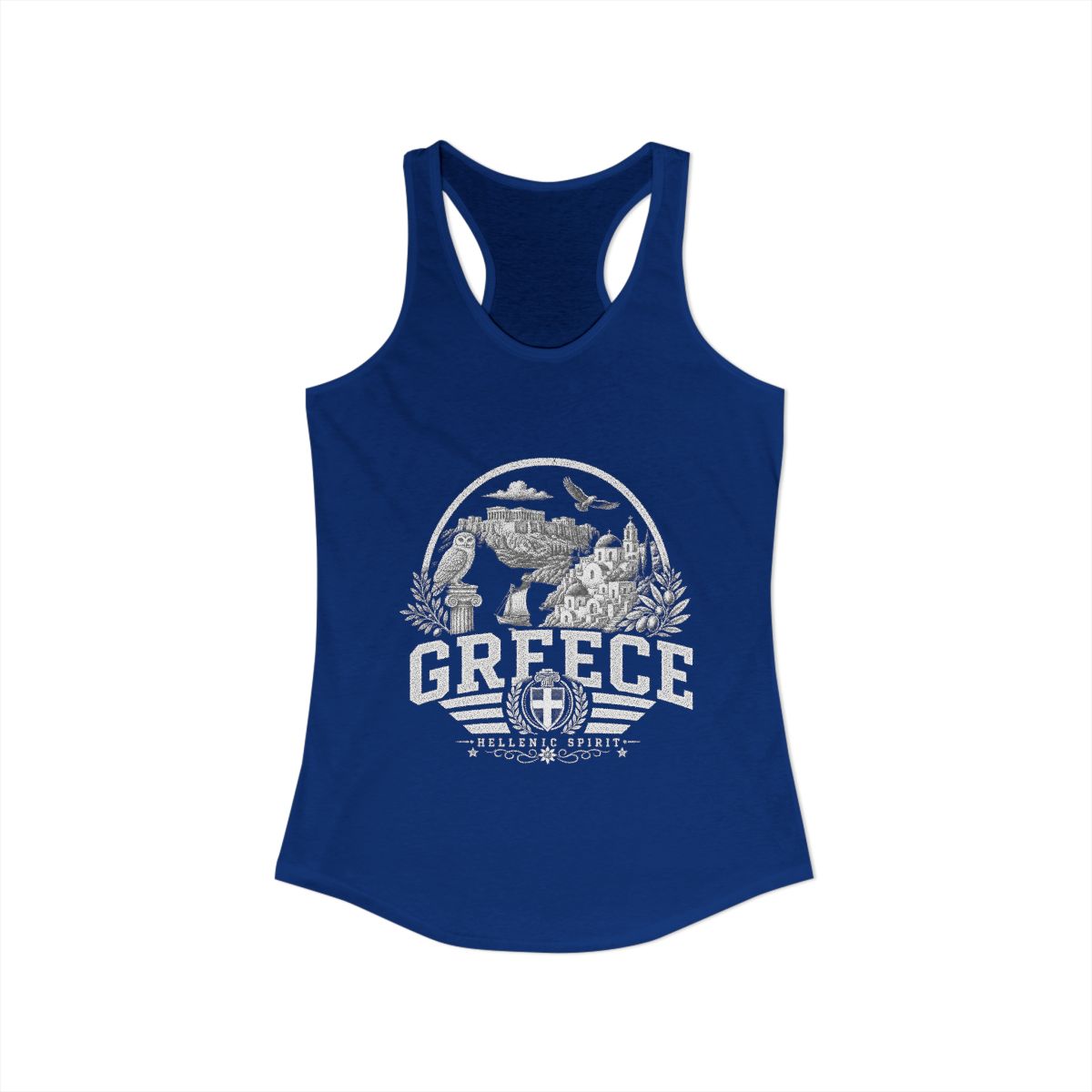 Greece Women's Tank Top — Solid Royal (front)