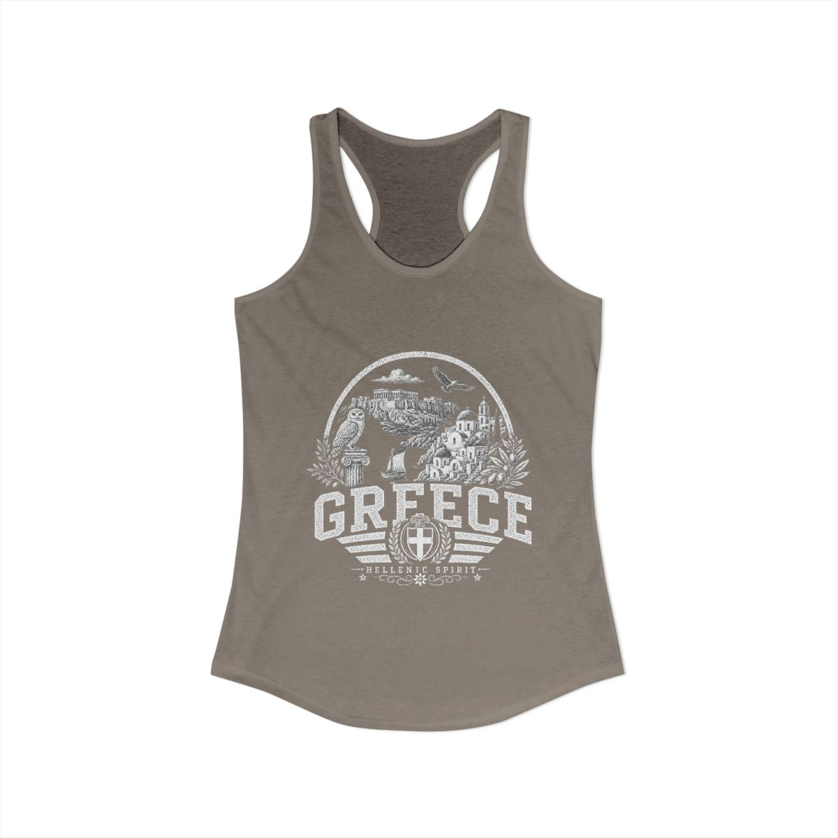 Greece Women's Tank Top — Solid Warm Gray (front)