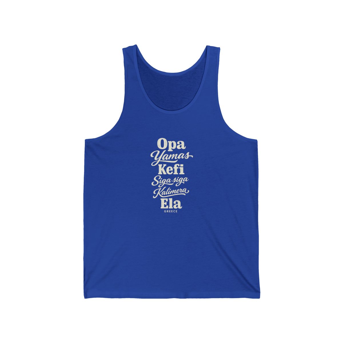 Greece local slang men's tank top — typographic sayings design | Nameshi Destinations (view 13)