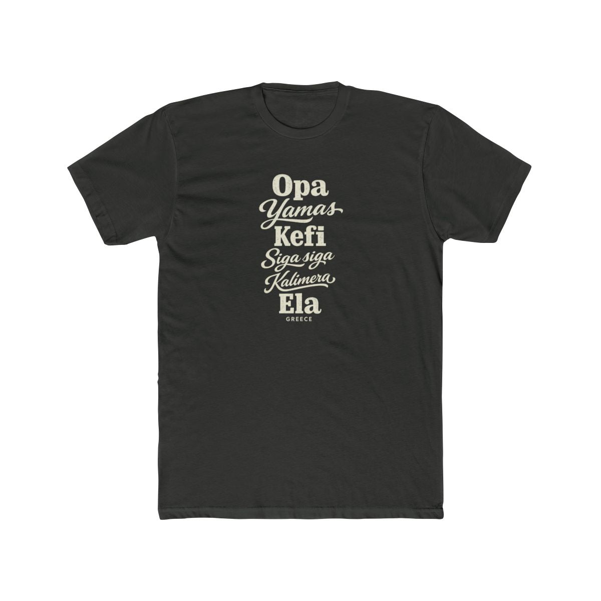 Greece local slang men's tee — typographic sayings design | Nameshi Destinations (view 5)