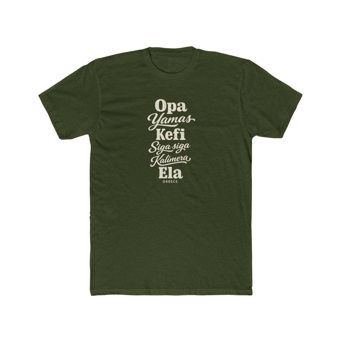 Greece local slang men's tee — typographic sayings design | Nameshi Destinations (view 4)