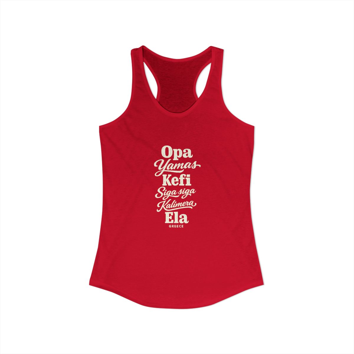 Greece local slang women's tank top — typographic sayings design | Nameshi Destinations (view 17)