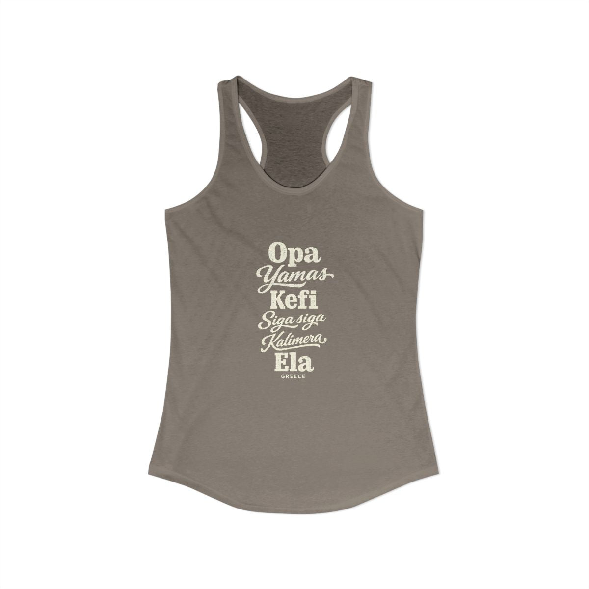 Greece local slang women's tank top — typographic sayings design | Nameshi Destinations (view 23)