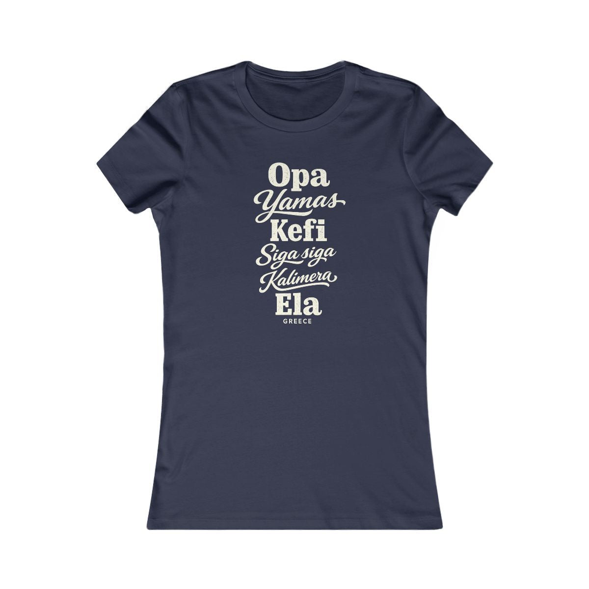 Greece local slang women's tee — typographic sayings design | Nameshi Destinations (view 5)