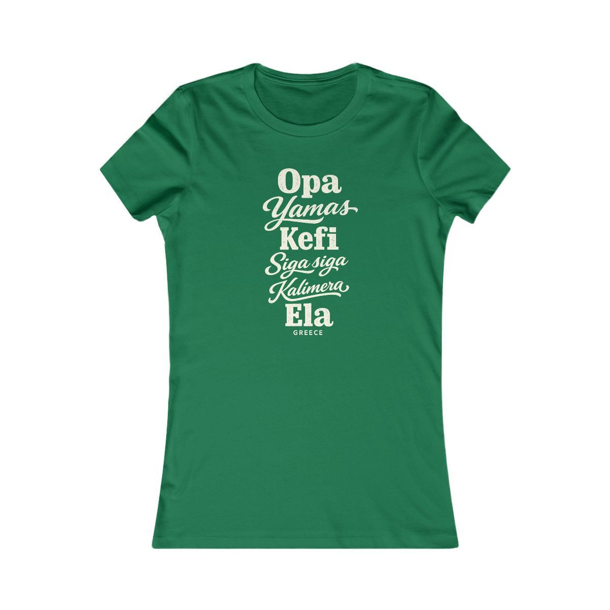 Greece local slang women's tee — typographic sayings design | Nameshi Destinations (view 2)
