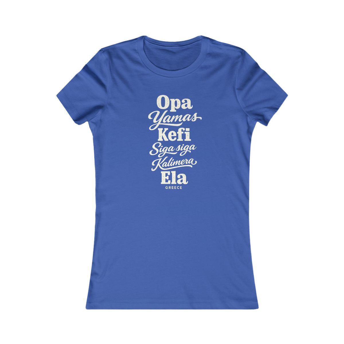 Greece local slang women's tee — typographic sayings design | Nameshi Destinations (view 3)
