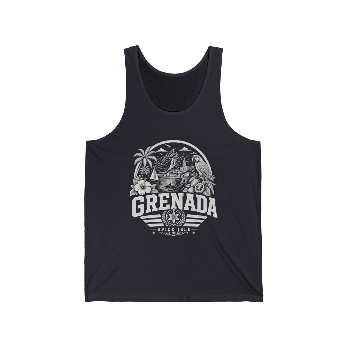 Grenada Men's Tank Top — Dark Grey (front)