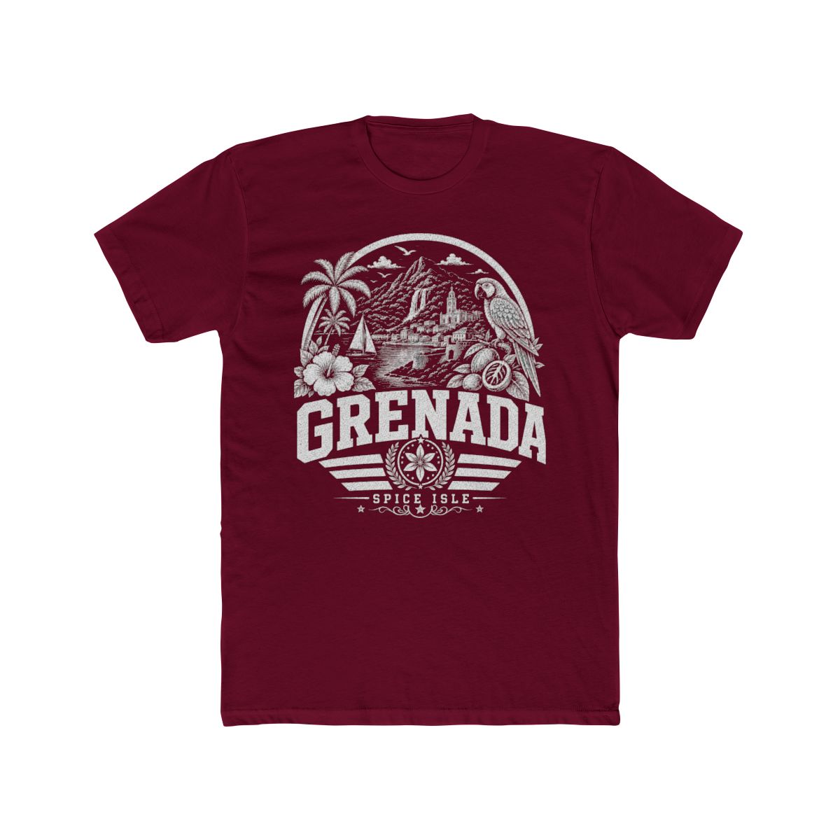 Grenada Men's Tee — Solid Cardinal Red