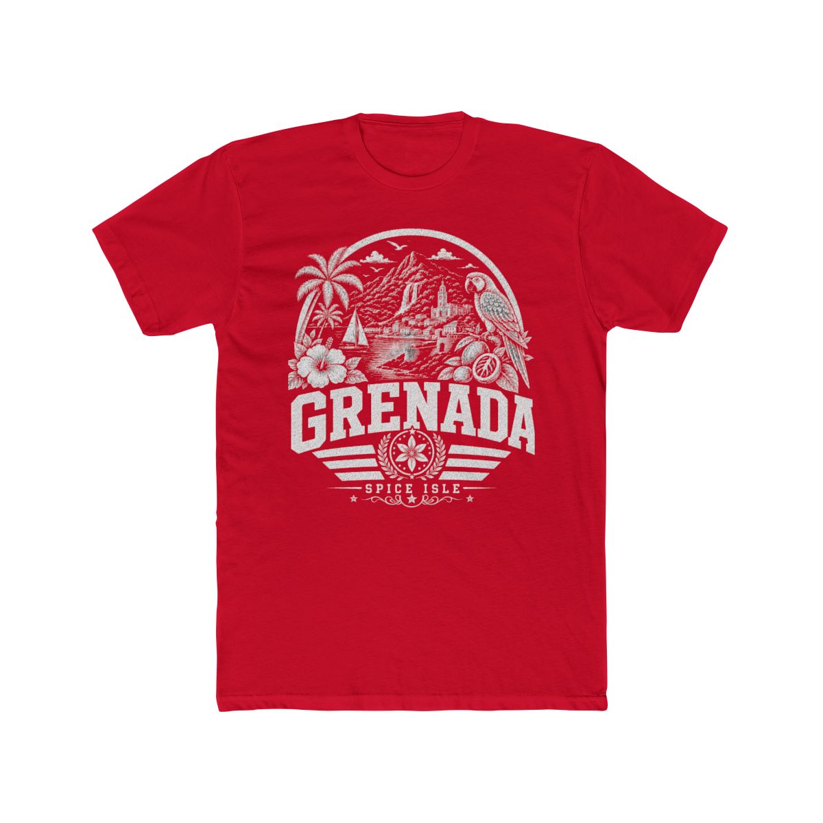 Grenada Men's Tee — Solid Red