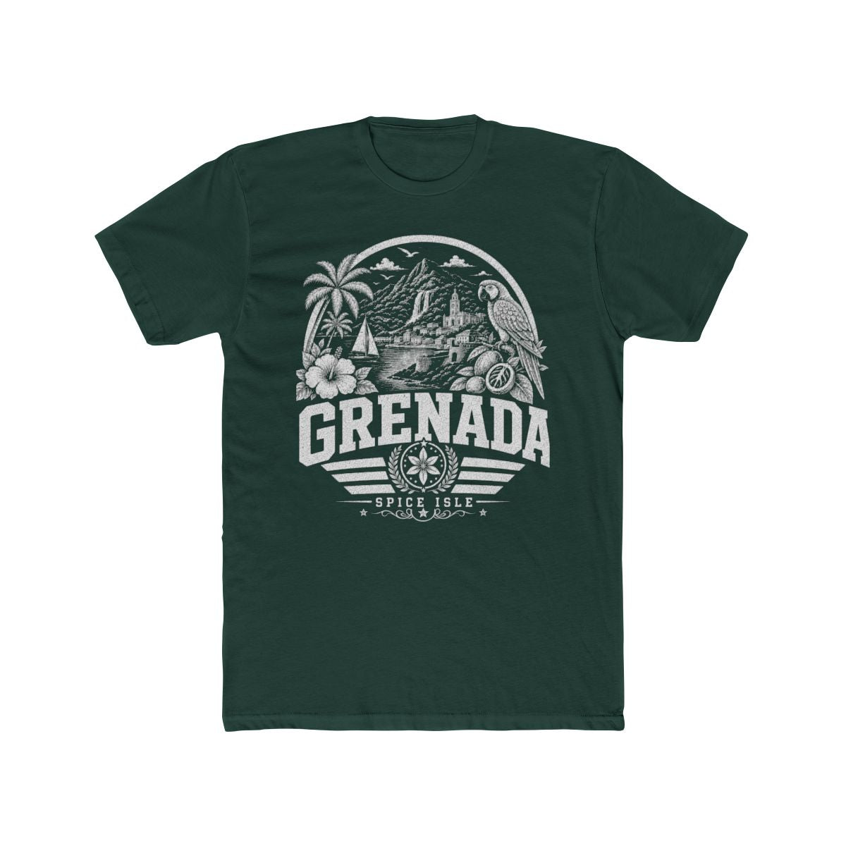 Grenada Men's Tee — Solid Forest Green