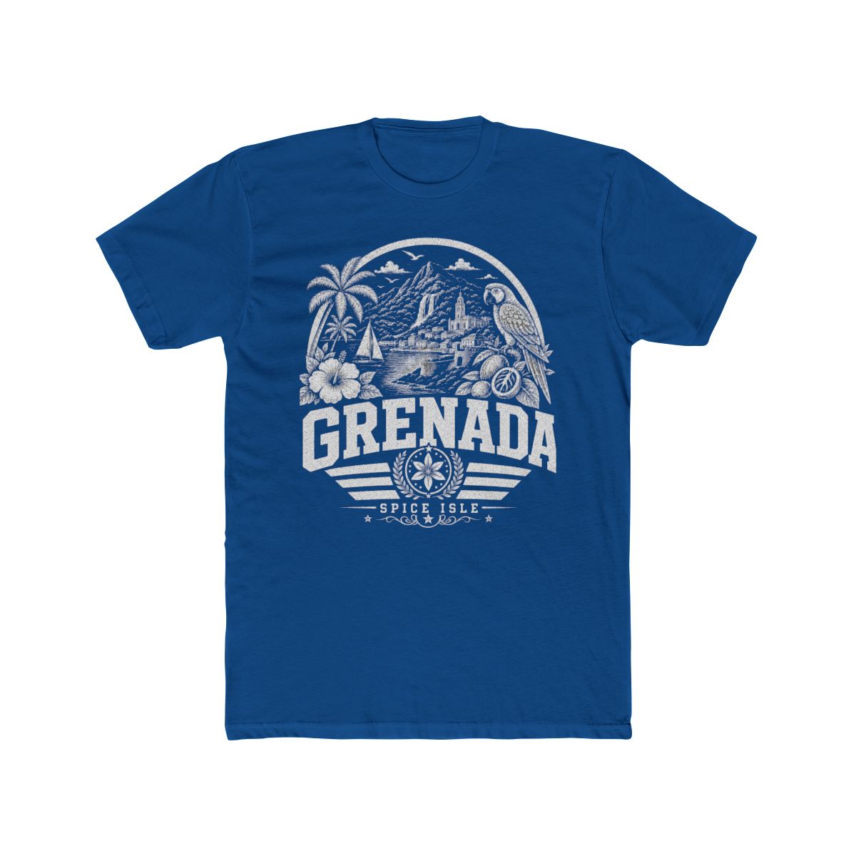 Grenada Men's Tee — Solid Cool Blue