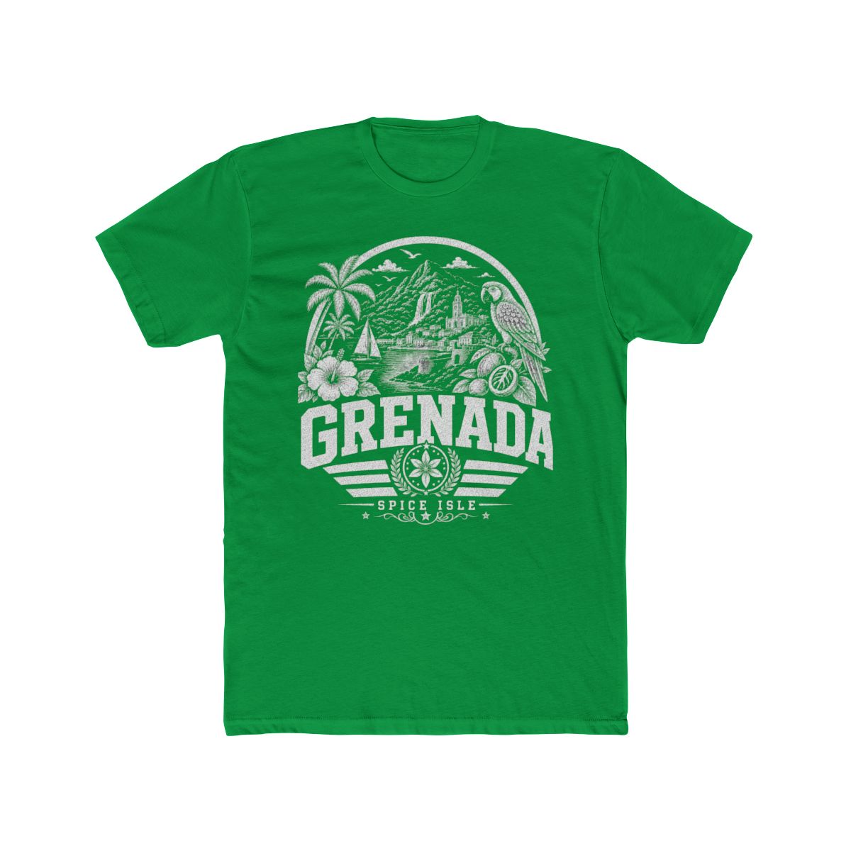Grenada Men's Tee — Solid Kelly Green
