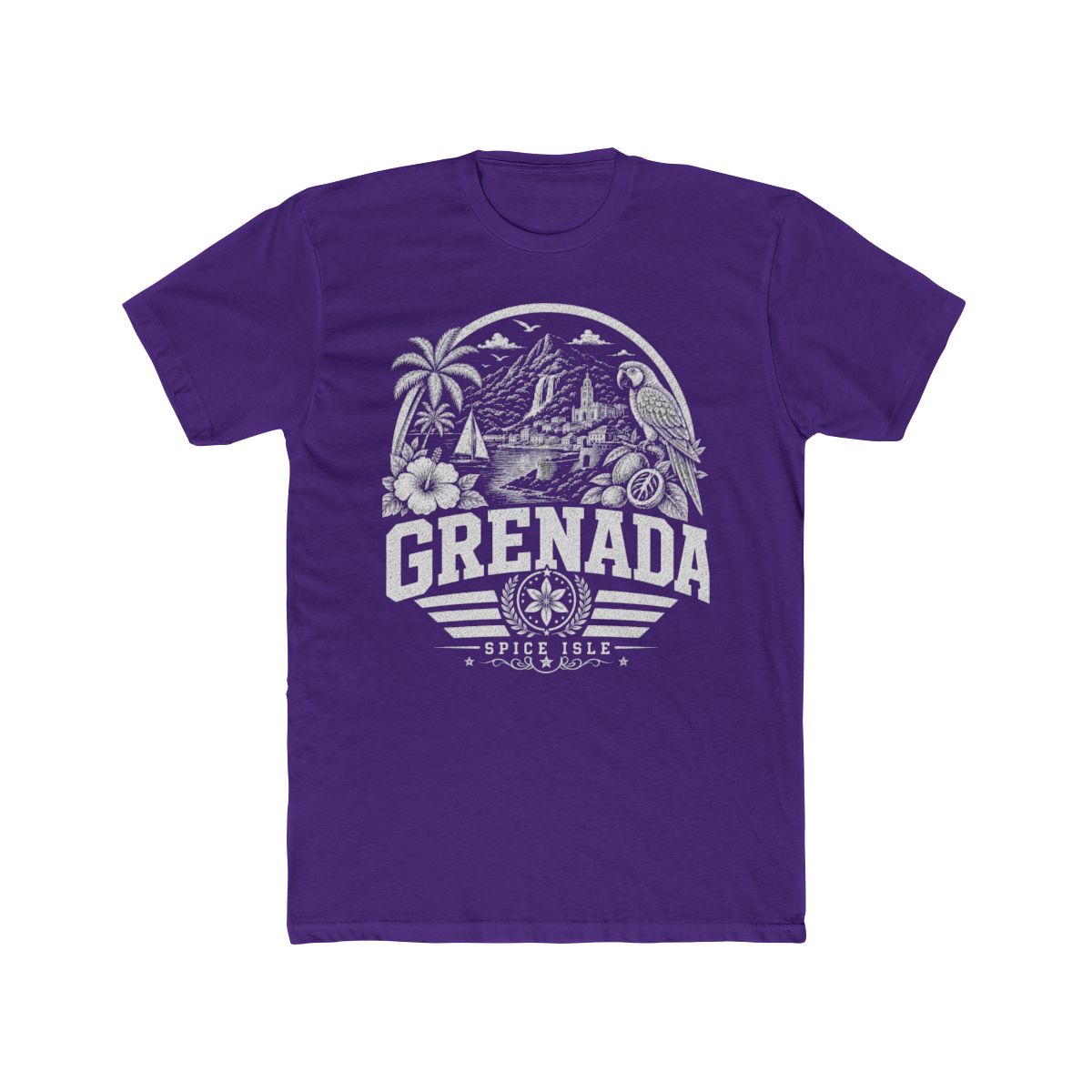 Grenada Men's Tee — Solid Purple Rush