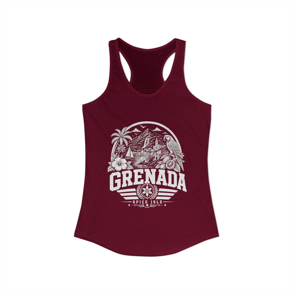 Grenada Women's Tank Top — Solid Cardinal Red (front)