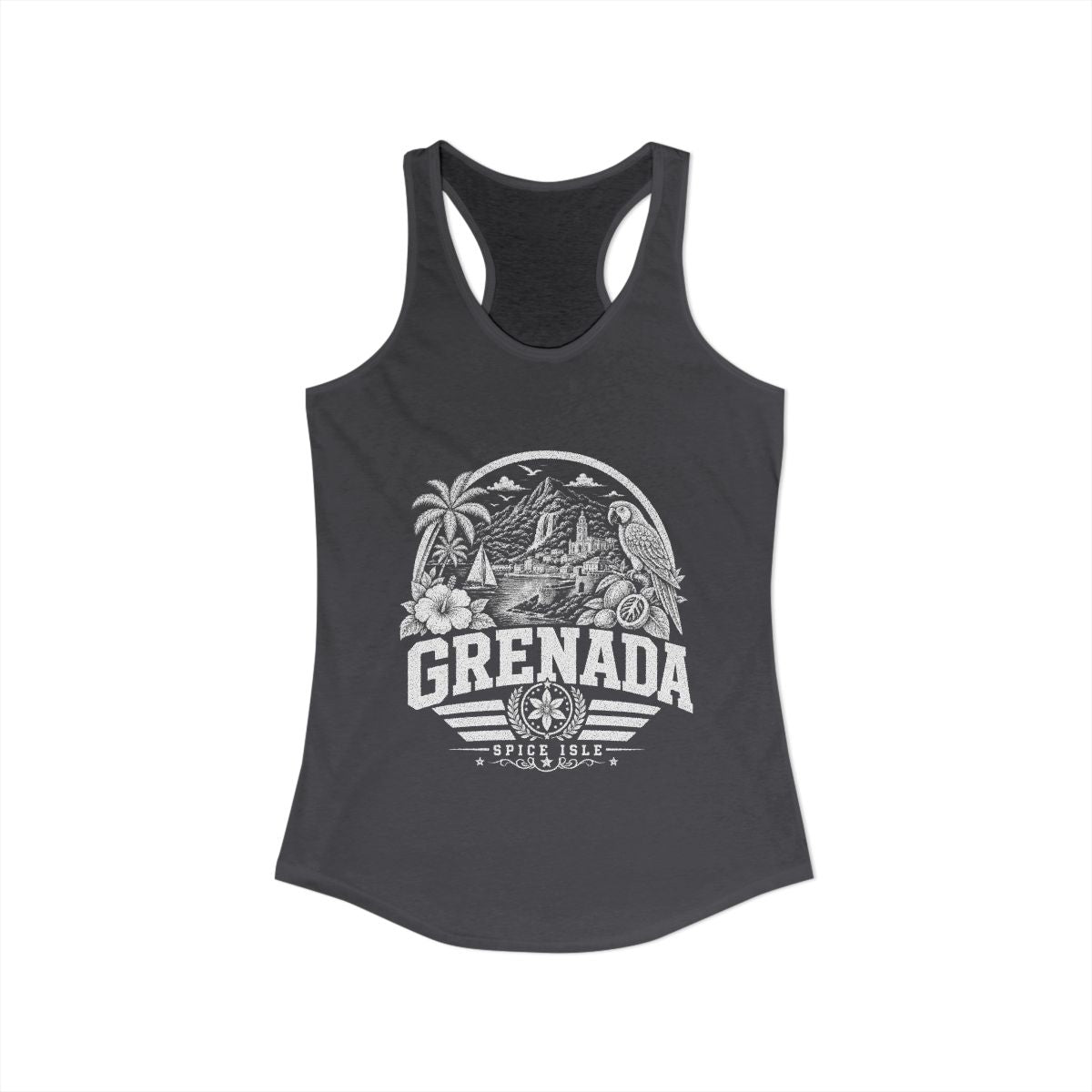 Grenada Women's Tank Top — Solid Dark Gray (front)