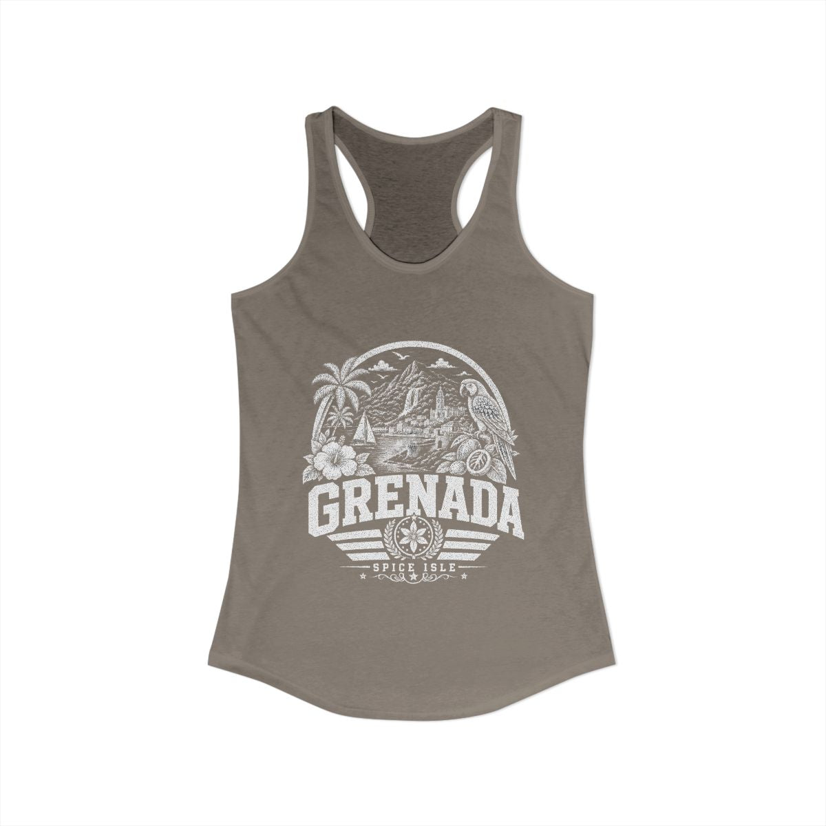 Grenada Women's Tank Top — Solid Warm Gray (front)