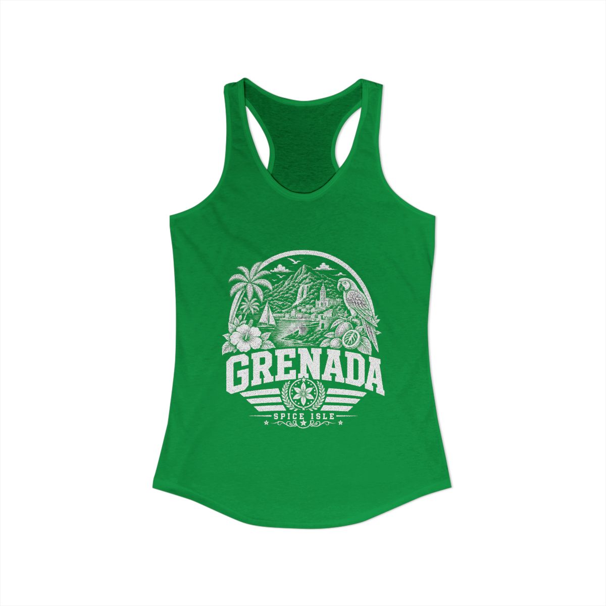 Grenada Women's Tank Top — Solid Kelly Green (front)