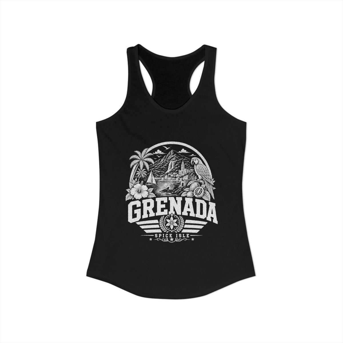 Grenada Women's Tank Top — Solid Black (front)