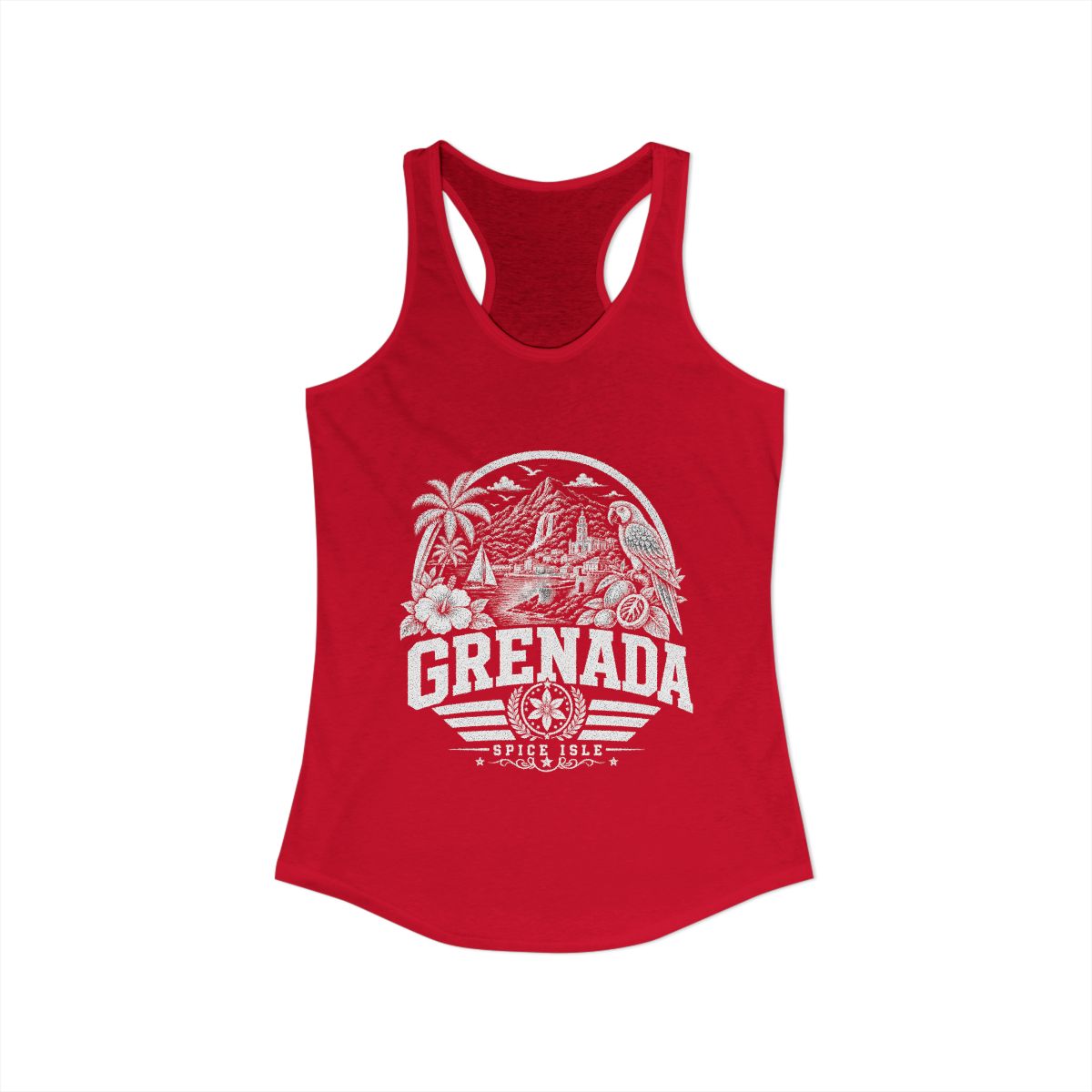 Grenada Women's Tank Top — Solid Red (front)