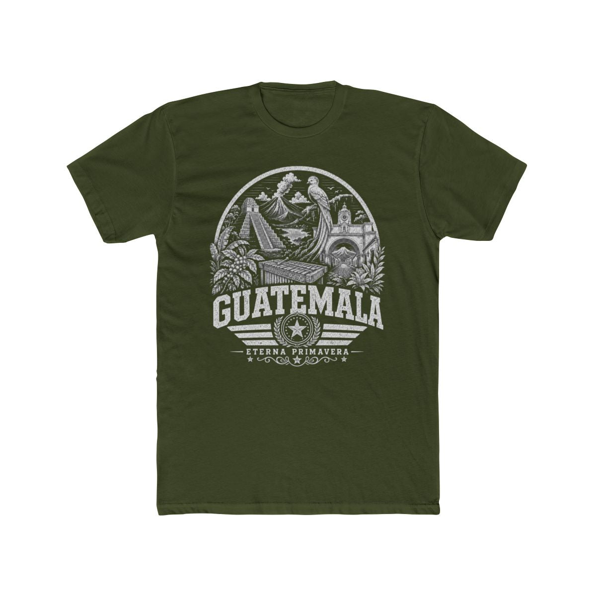 Guatemala Men's Tee — Solid Military Green