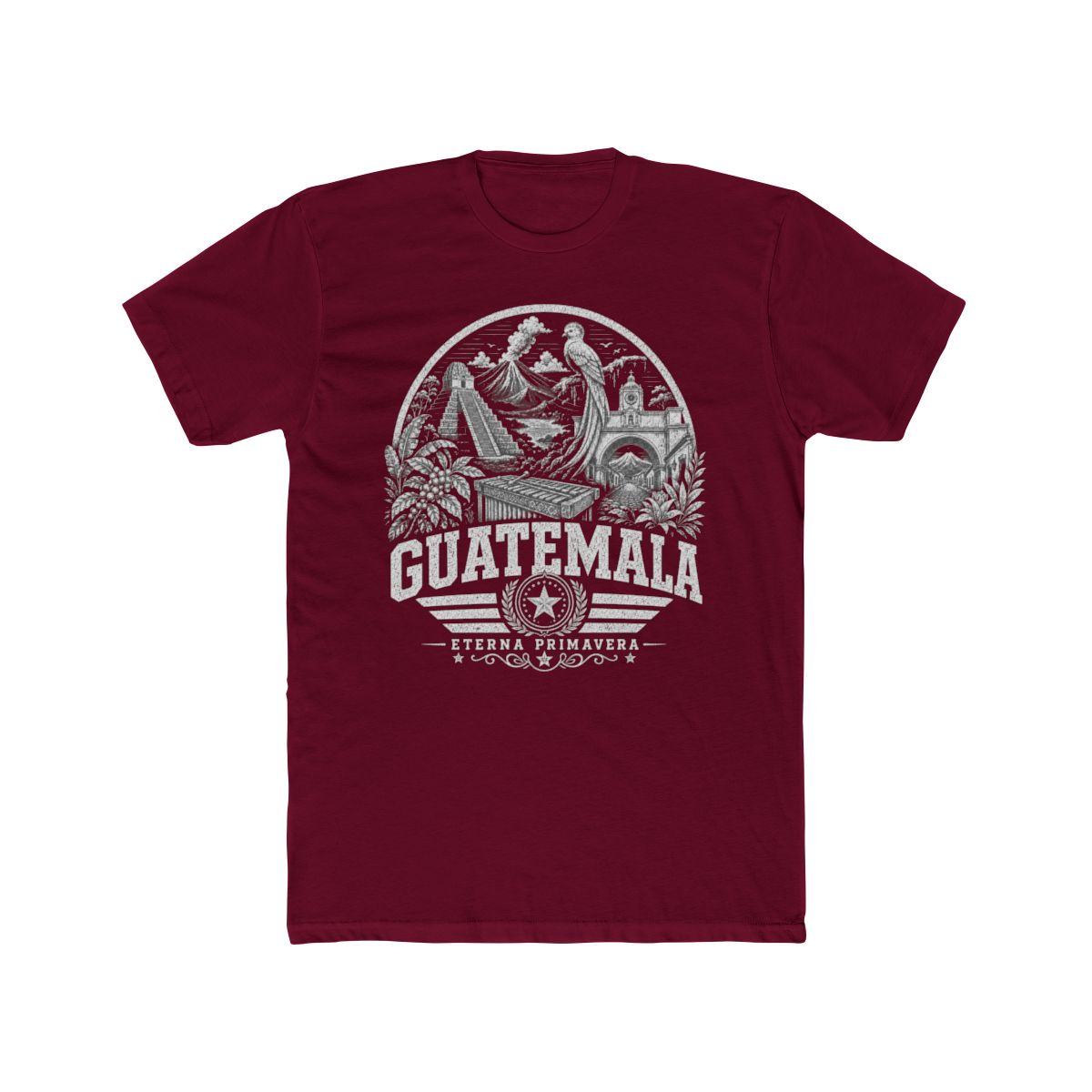 Guatemala Men's Tee — Solid Cardinal Red