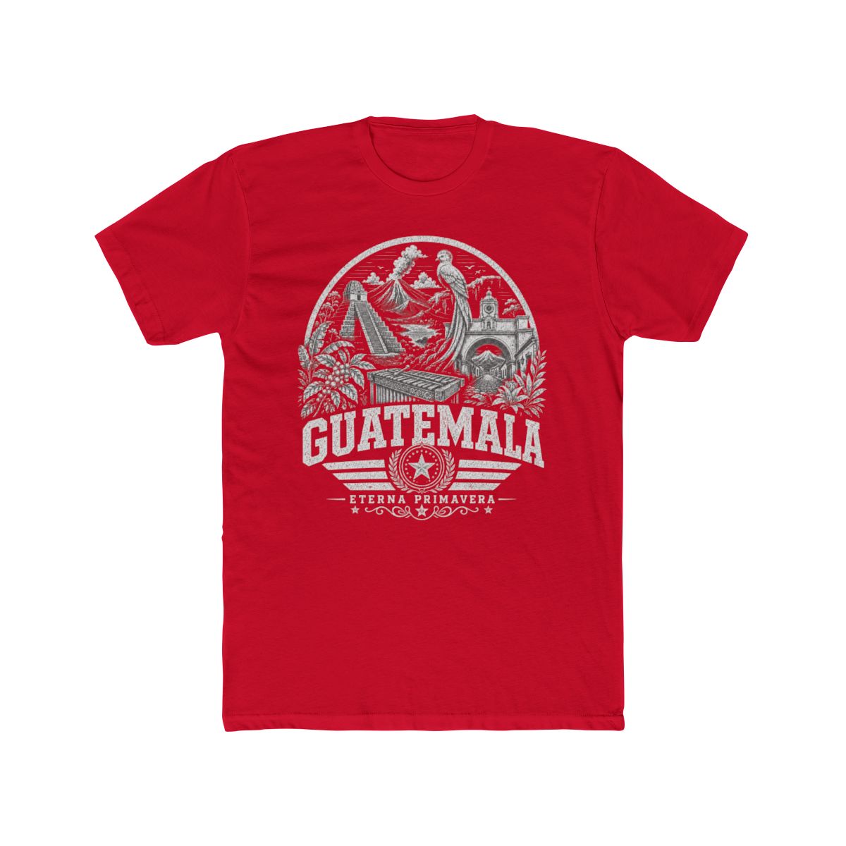Guatemala Men's Tee — Solid Red