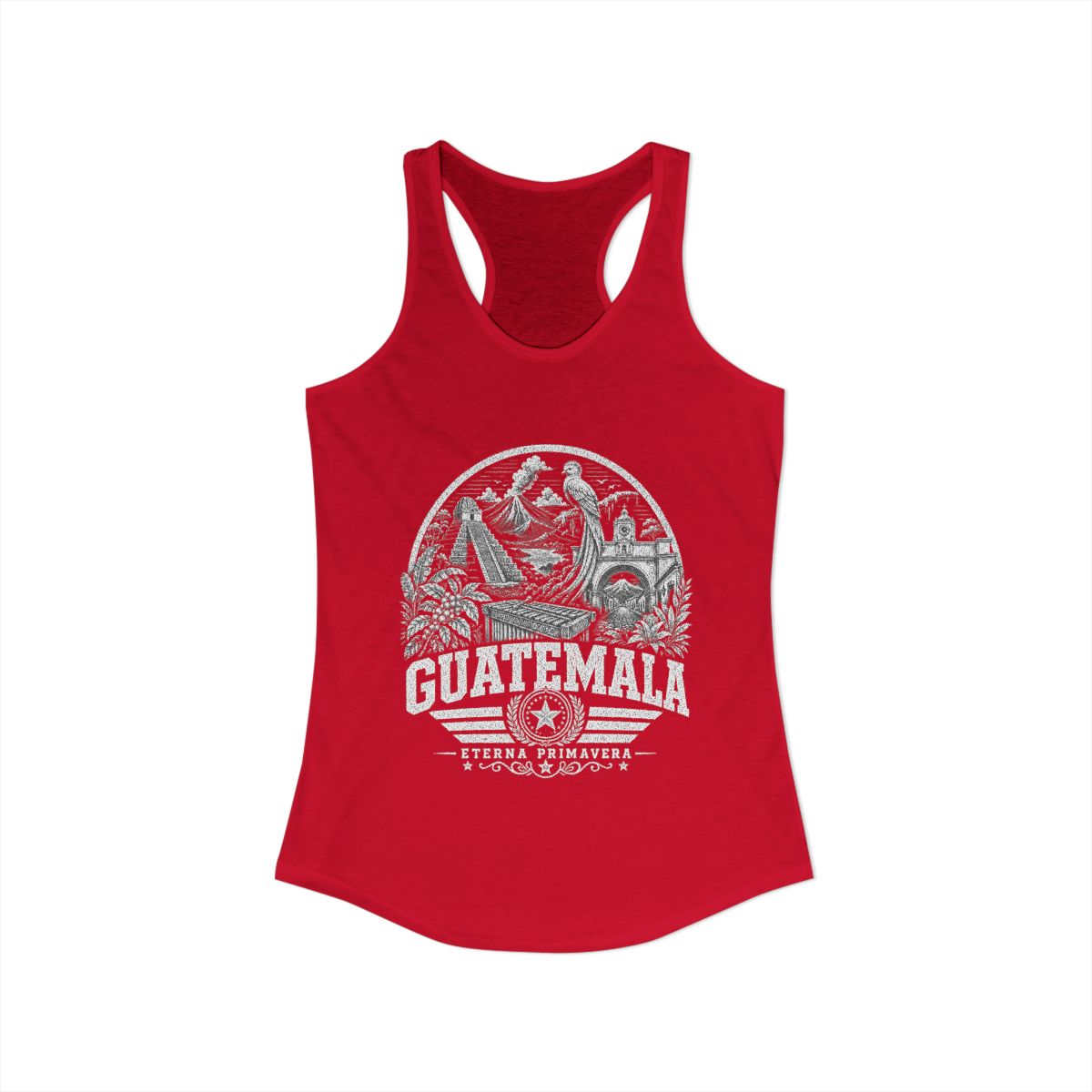 Guatemala Women's Tank Top — Solid Red (front)