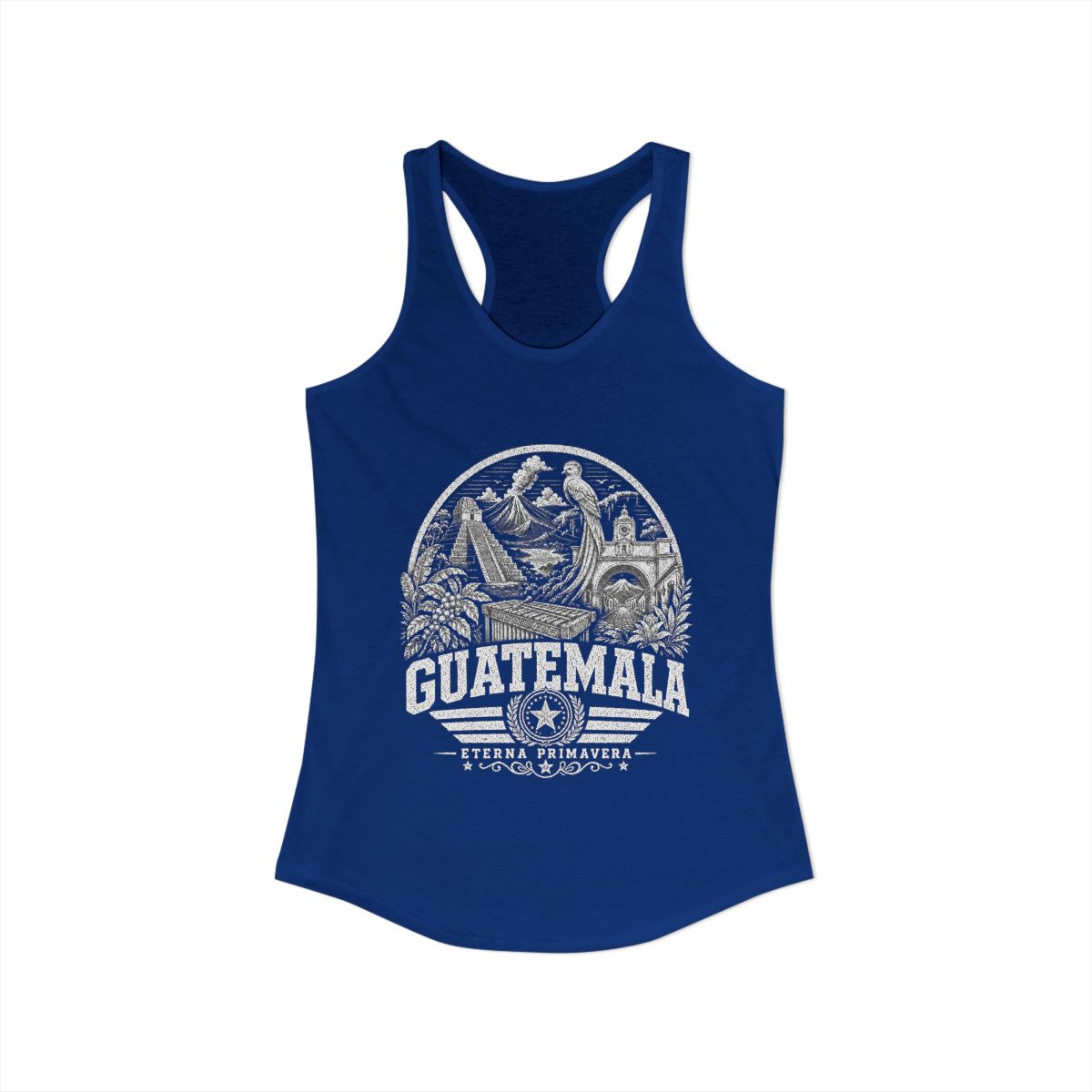 Guatemala Women's Tank Top — Solid Royal (front)
