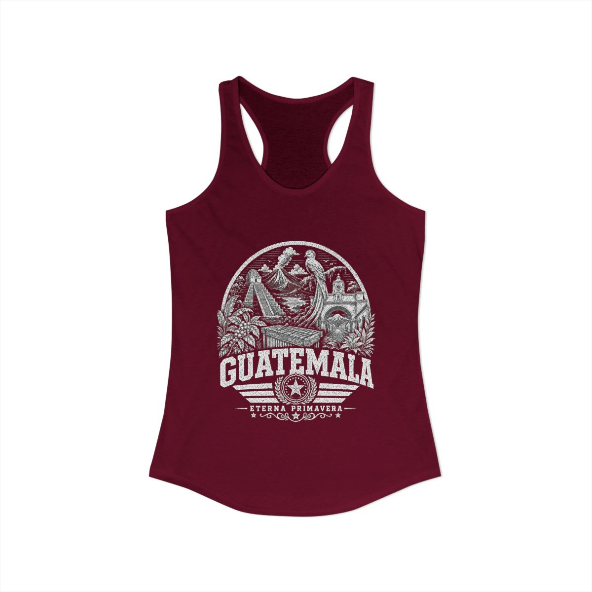 Guatemala Women's Tank Top — Solid Cardinal Red (front)