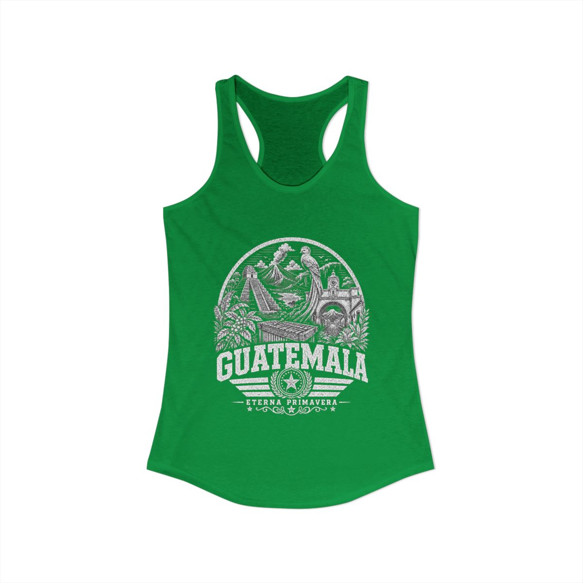 Guatemala Women's Tank Top — Solid Kelly Green (front)