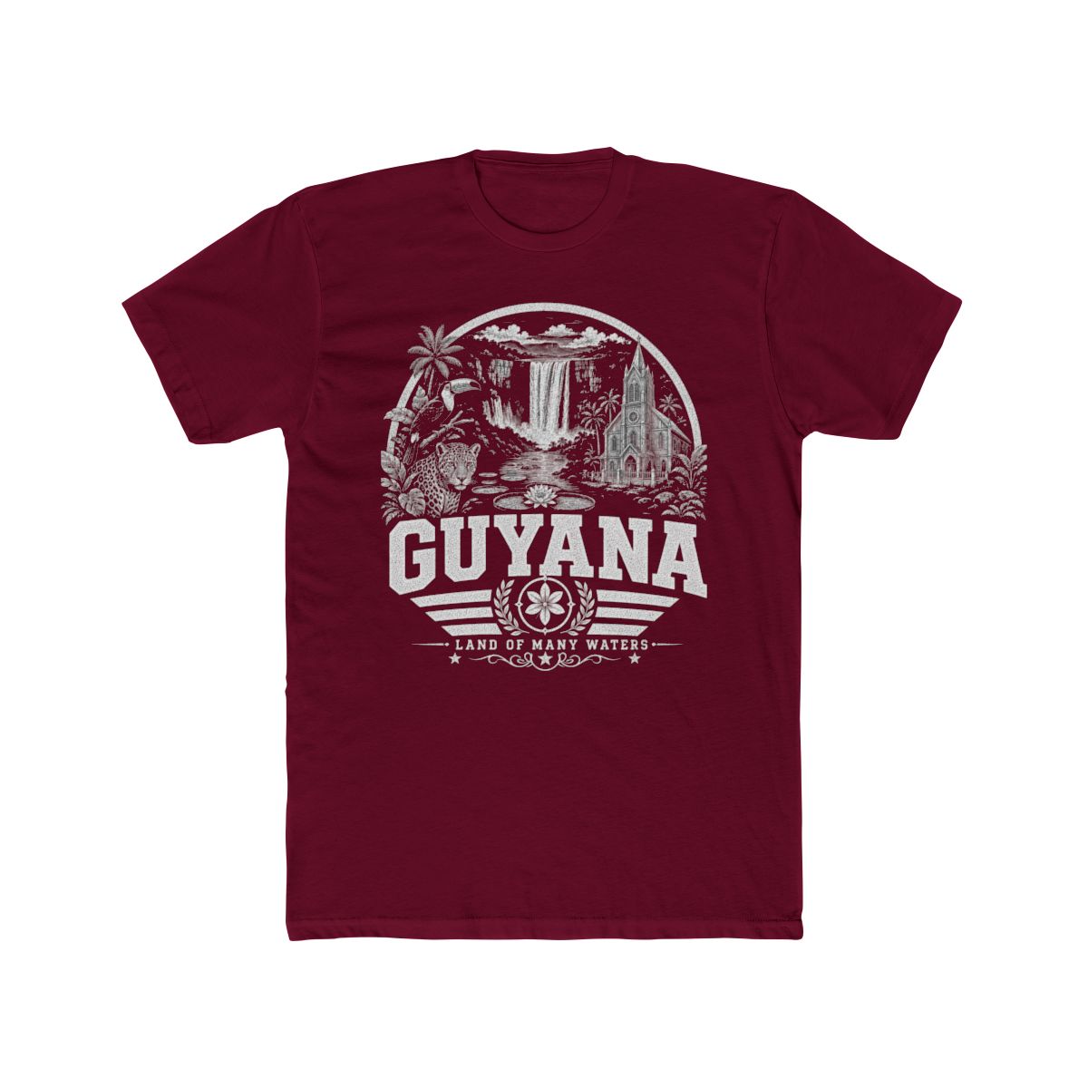 Guyana Men's Tee — Solid Cardinal Red