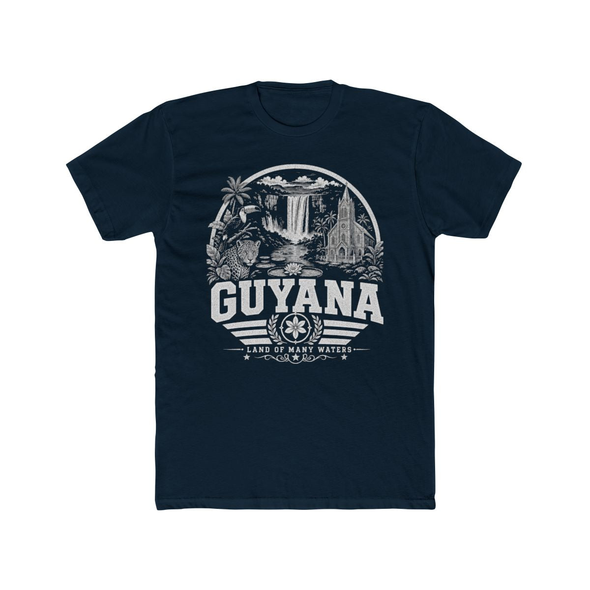 Guyana Men's Tee — Solid Midnight Navy