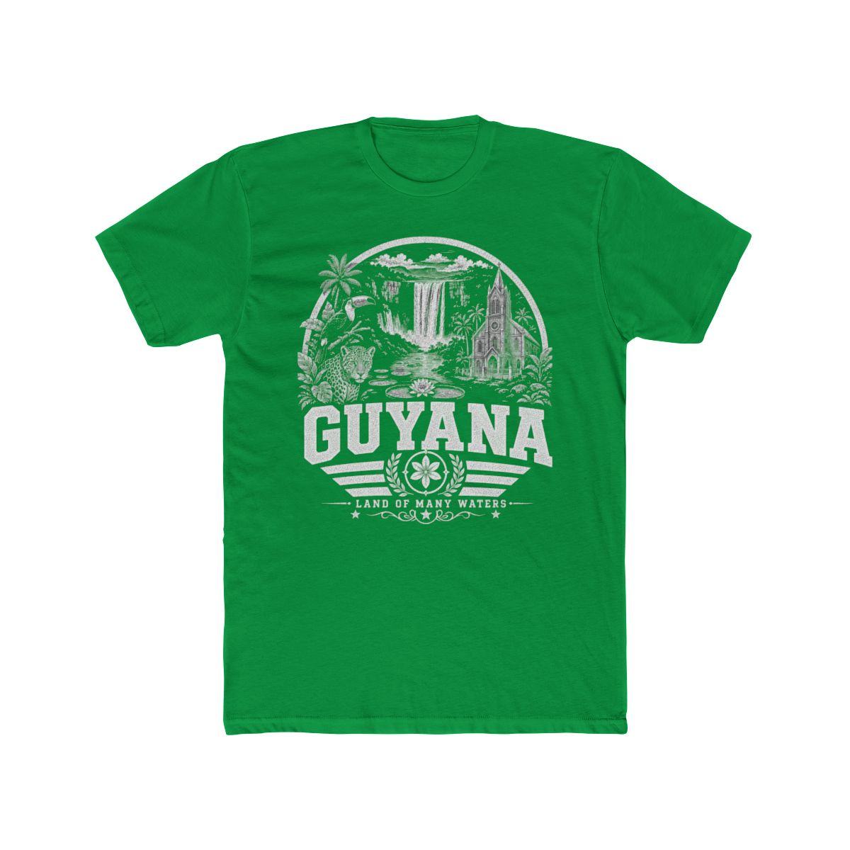 Guyana Men's Tee — Solid Kelly Green