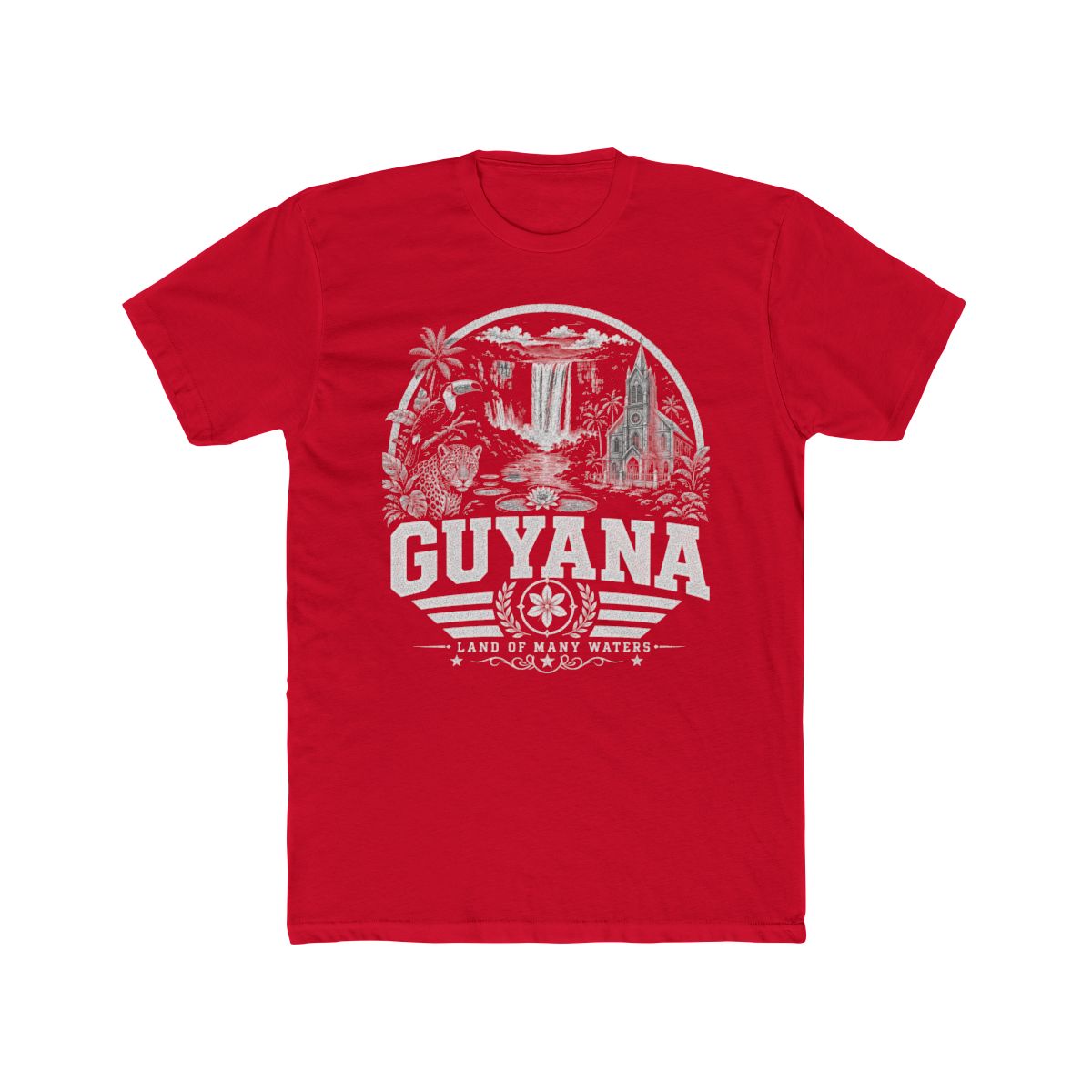 Guyana Men's Tee — Solid Red