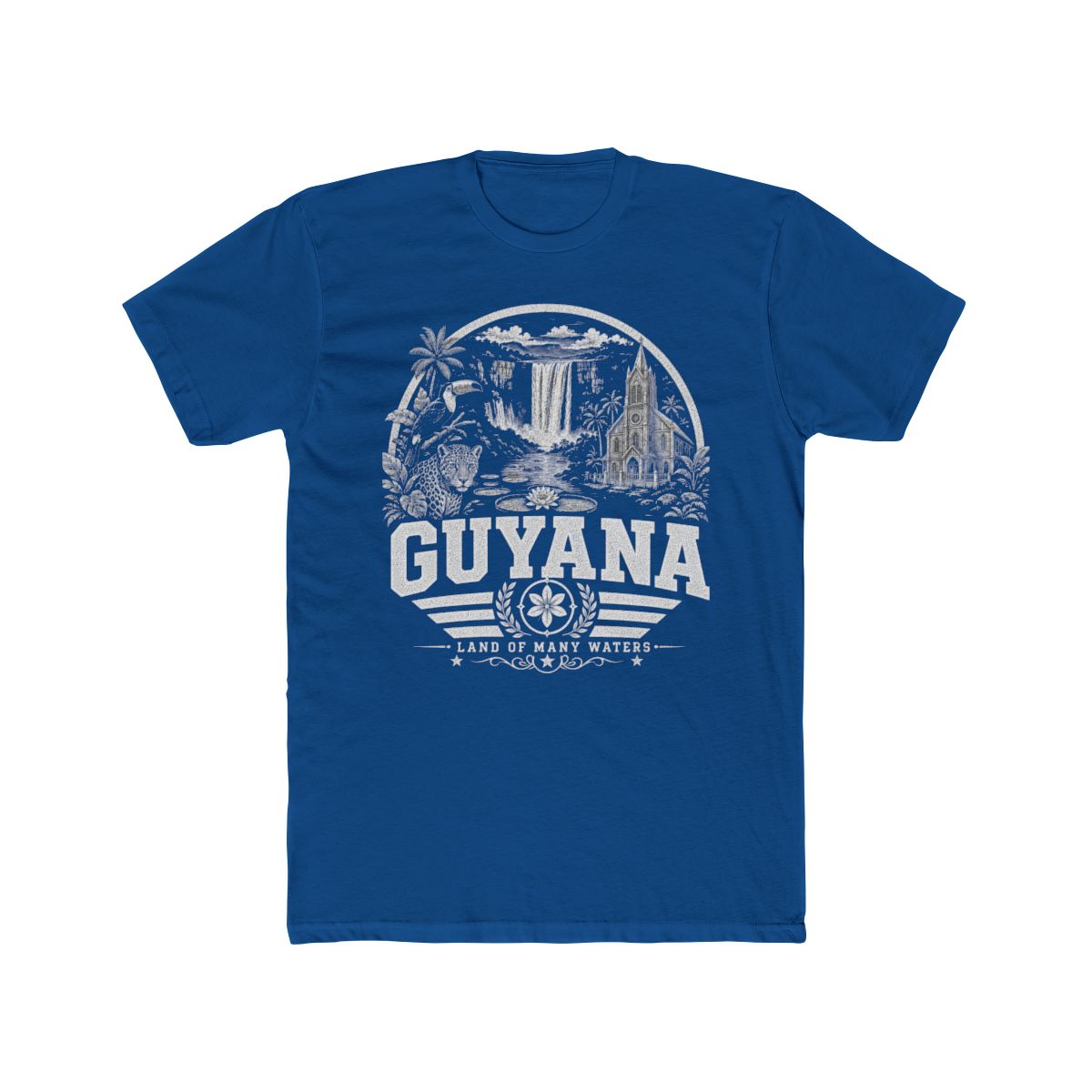 Guyana Men's Tee — Solid Cool Blue